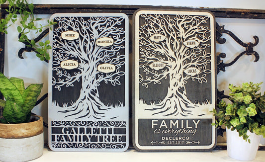 🌳 Introducing Our Handcrafted Wooden Family Tree 🌳Fully Customizable Choose From 6 Icons