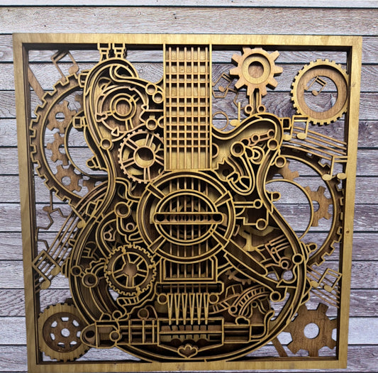 Unveil Your Passion for Music with Our Handcrafted 11 1/4 Inch Guitar Plaque!